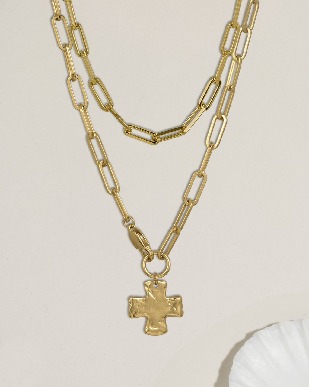 Chunky Love and Chunky Cross Necklace Set